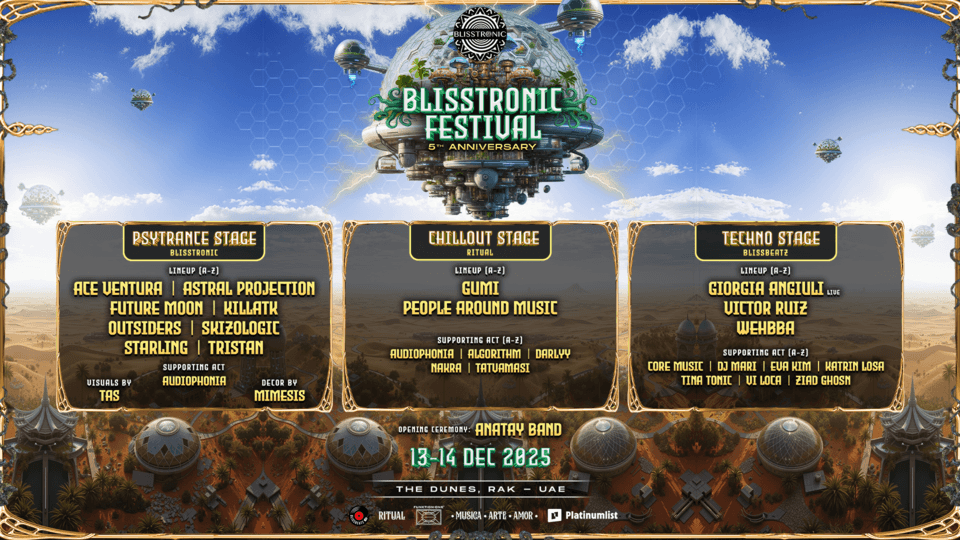 Blisstronic Festival - 5th Anniversary Edition in RAK, 13 December | Event in Bur Dubai | AllEvents