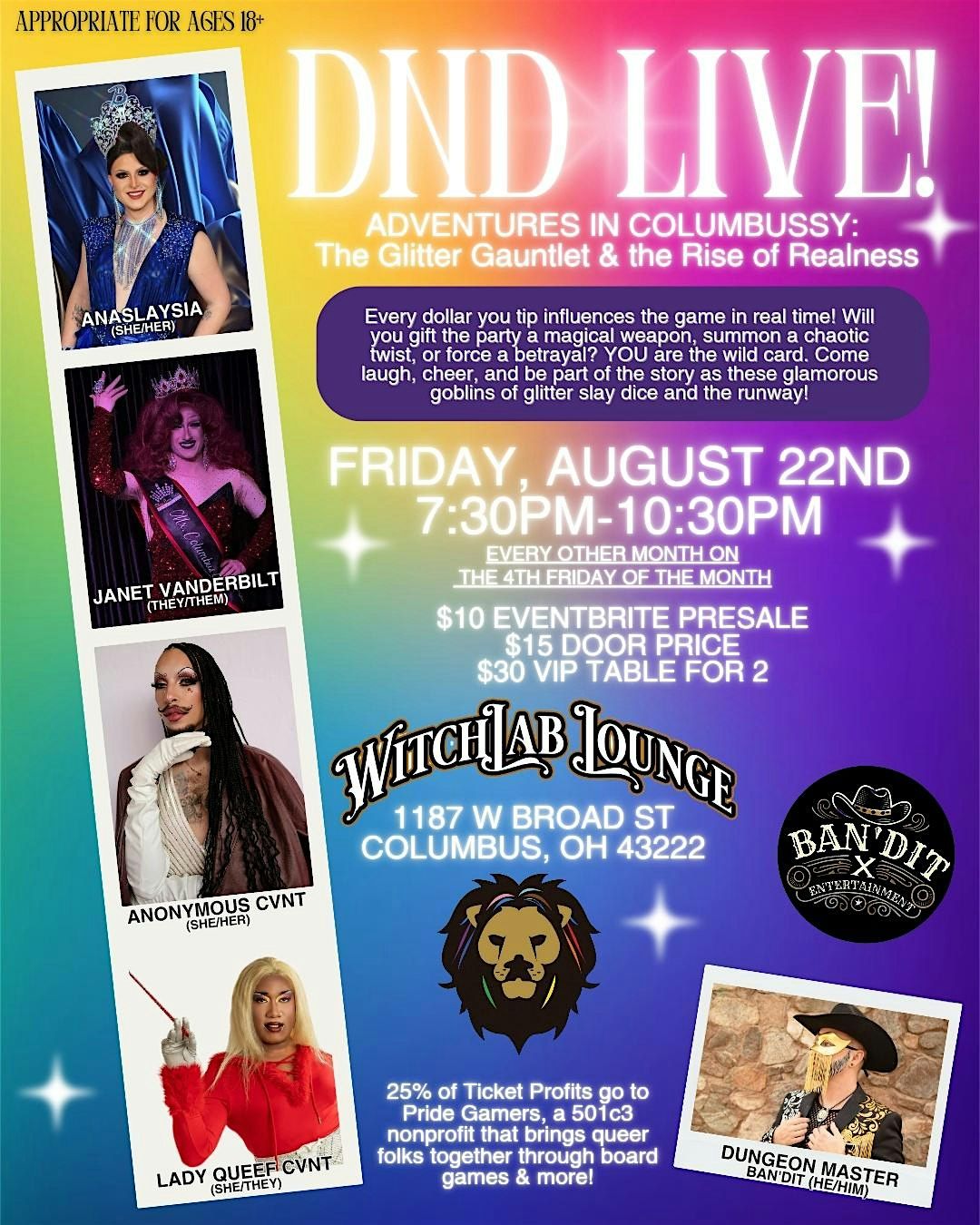 Dungeons and Drag Queers Live: An Adventure in Columbussy, 22 August | Event in Columbus | AllEvents