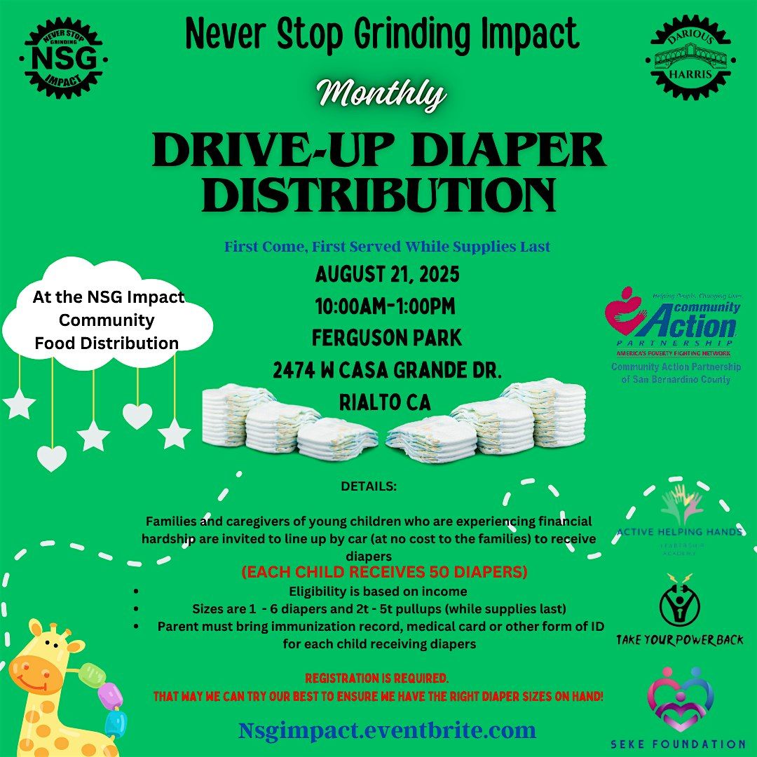 Free Drive Up Diaper Distribution-(August), 21 August | Event in Rialto | AllEvents