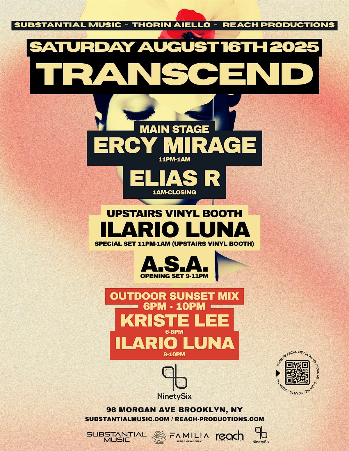 Transcend With Ercy Mirage, Elias R, Ilario Luna + Friends, 16 August | Event in Brooklyn | AllEvents