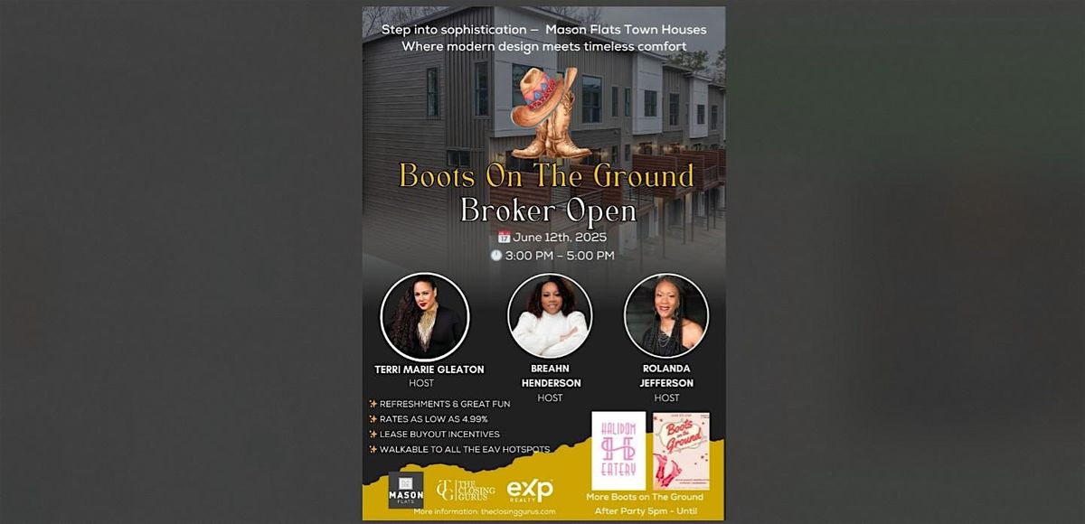 BOOTS ON THE GROUND  at Mason Flats, 17 July | Event in Atlanta | AllEvents