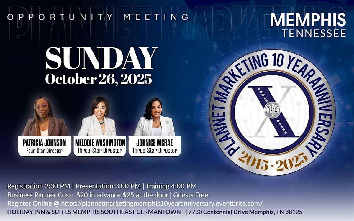 PlanNet Marketing of Memphis 10year anniversary, 26 October | Event in Memphis | AllEvents