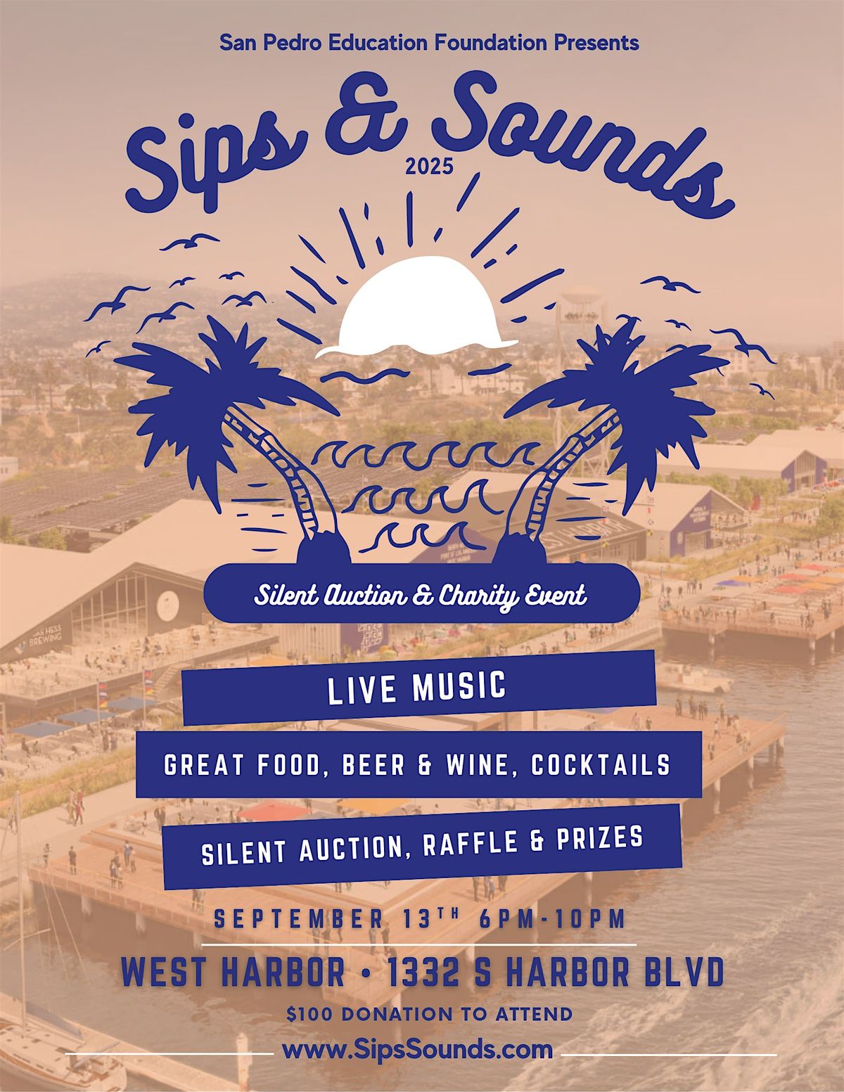 3rd Annual Sips & Sounds Charity Event, 13 September | Event in San Pedro | AllEvents