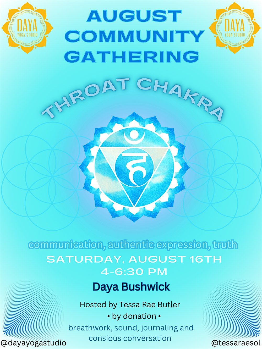 August Community Gathering: Throat Chakra, 7 September | Event in Brooklyn | AllEvents