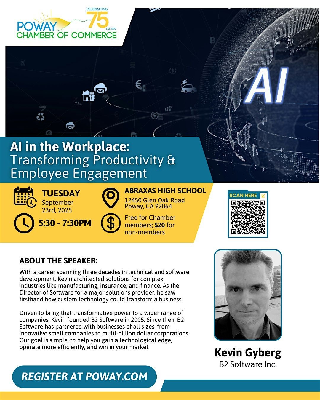 AI in the Workplace: Transforming Productivity and Employee Engagement, 23 September | Event in Poway | AllEvents