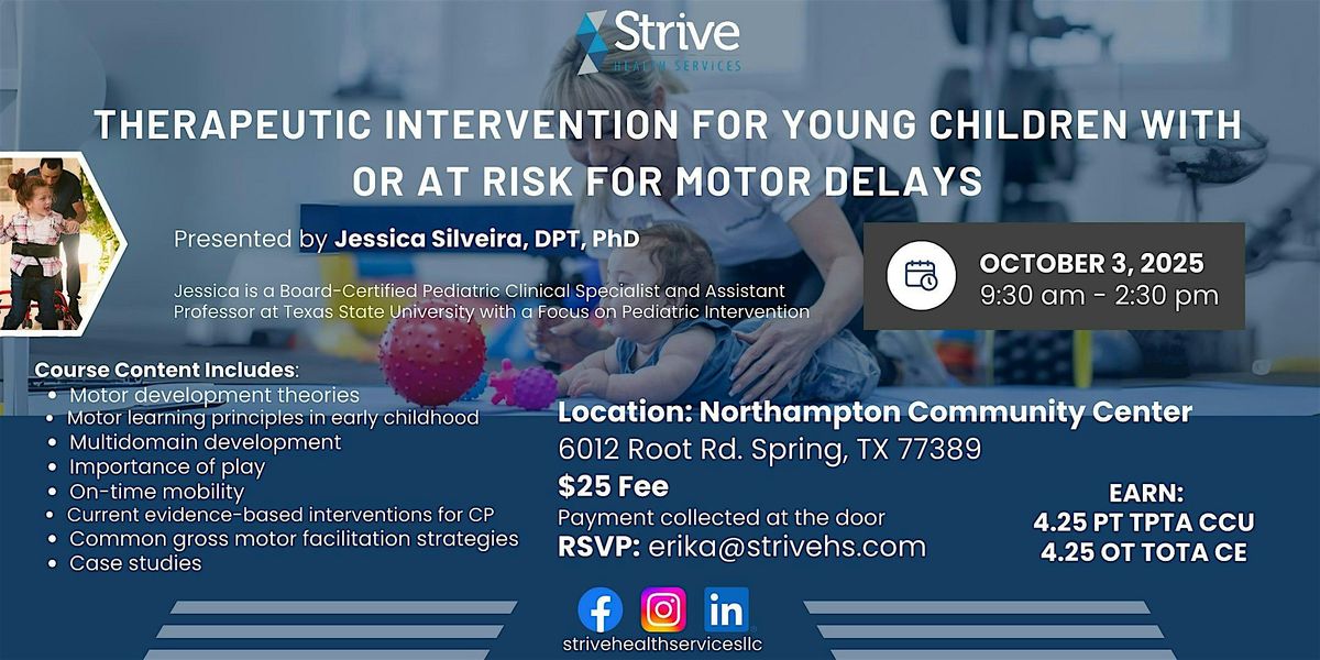 Therapeutic Intervention for Young Children with or at Risk for Motor Delay | Event in Spring | AllEvents