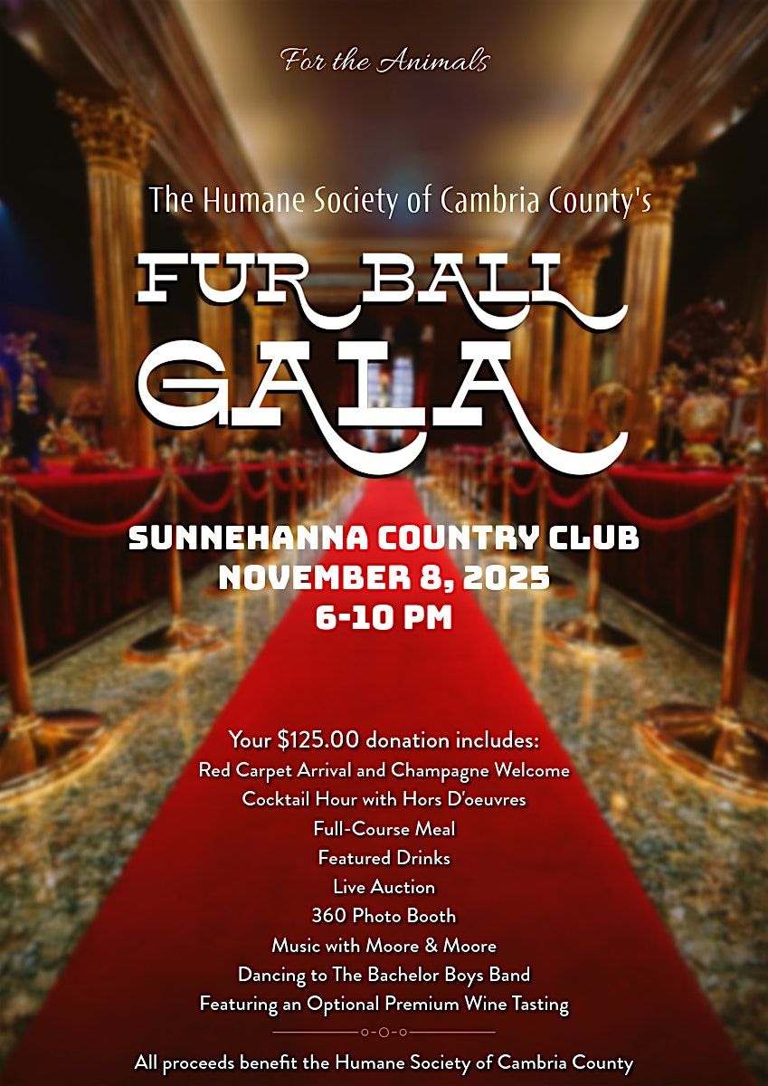 Humane Society of Cambria County's Fur Ball Gala, 8 November | Event in Johnstown | AllEvents