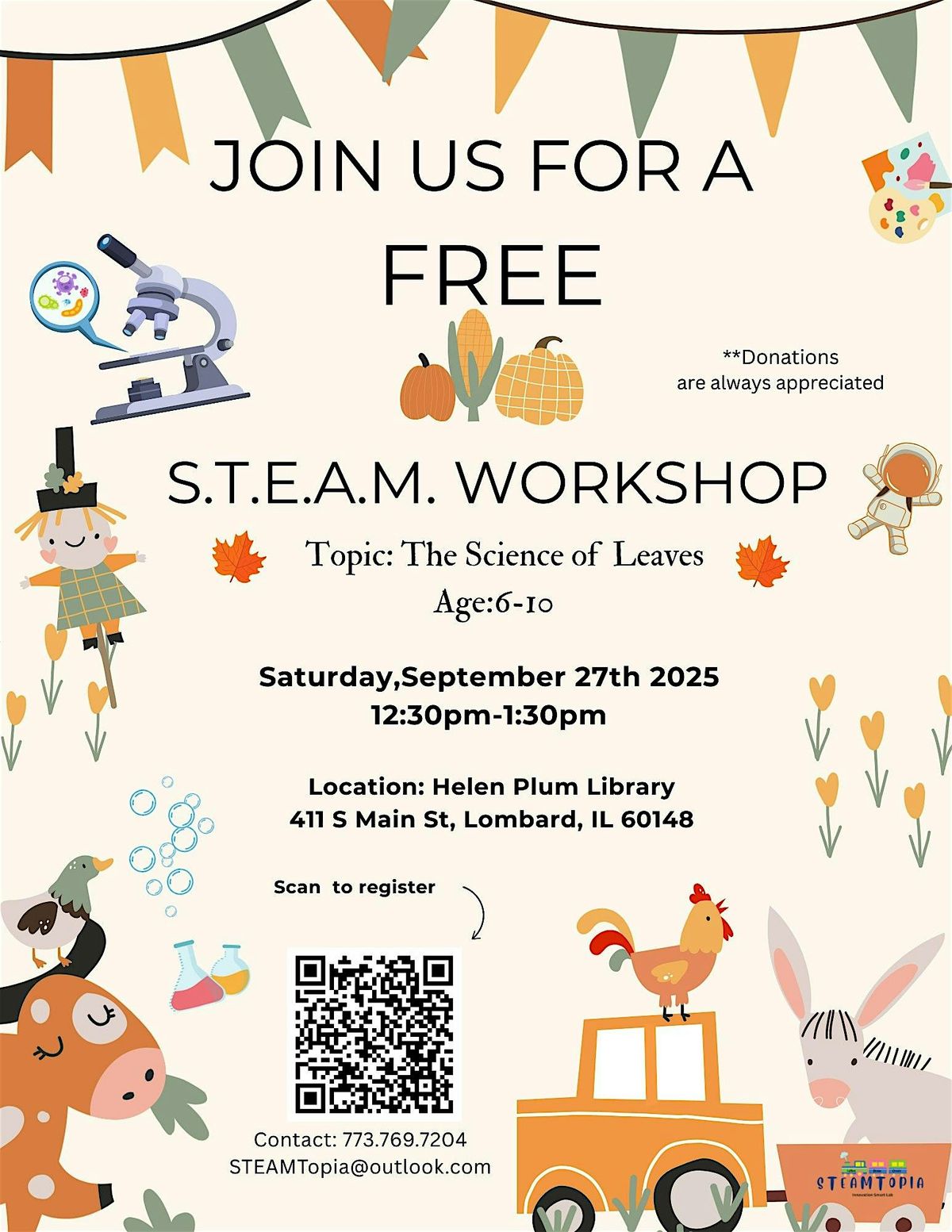FREE   STEAM  WORKSHOP, 27 September | Event in Lombard | AllEvents