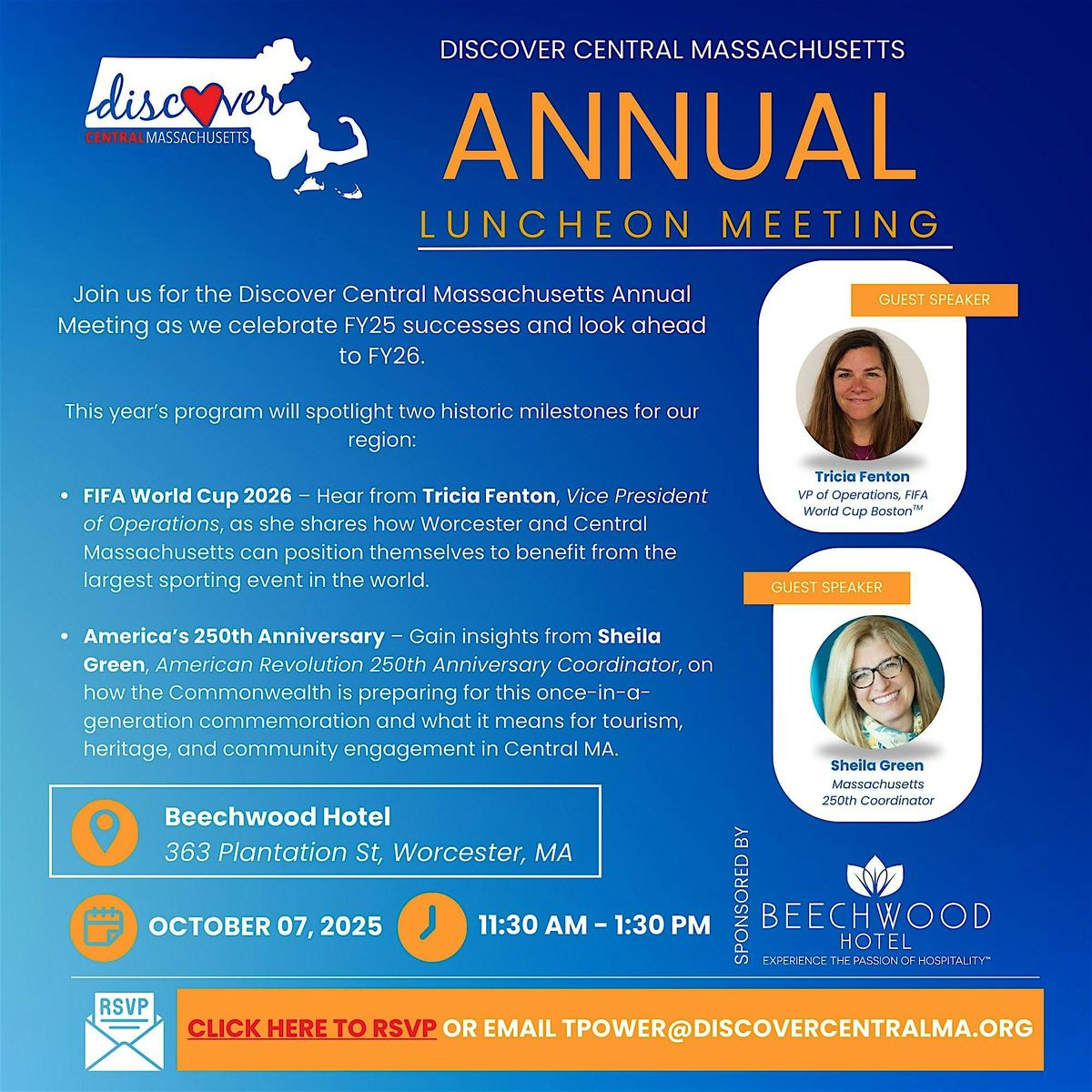 Discover Central MA Annual Luncheon Meeting, 7 October | Event in Worcester | AllEvents
