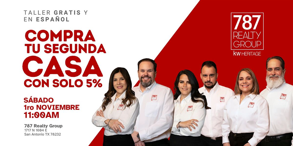 Cómo Comprar tu Segunda Casa con Solo un 5%, 1 November | Event in San Antonio | AllEvents