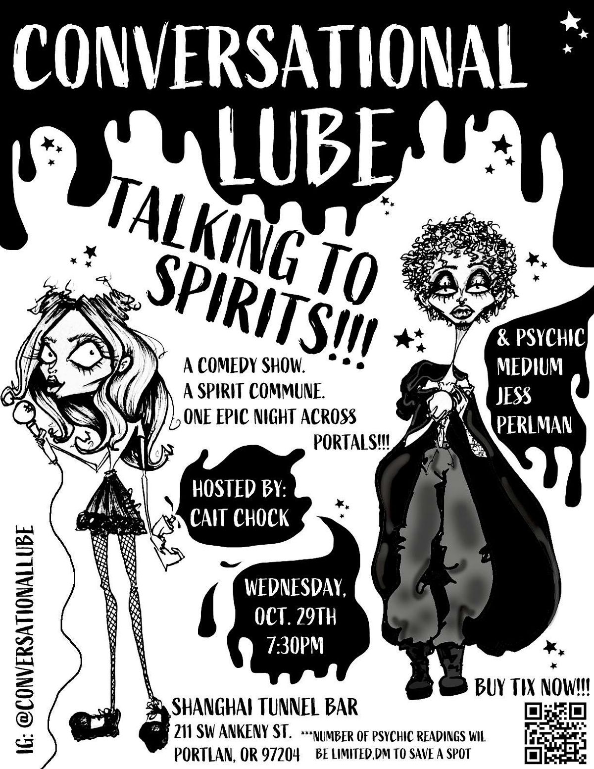 Conversational Lube - TALKING TO SPIRITS!!! - Comedy + PSYCHIC MEDIUM show!, 29 October | Event in Portland