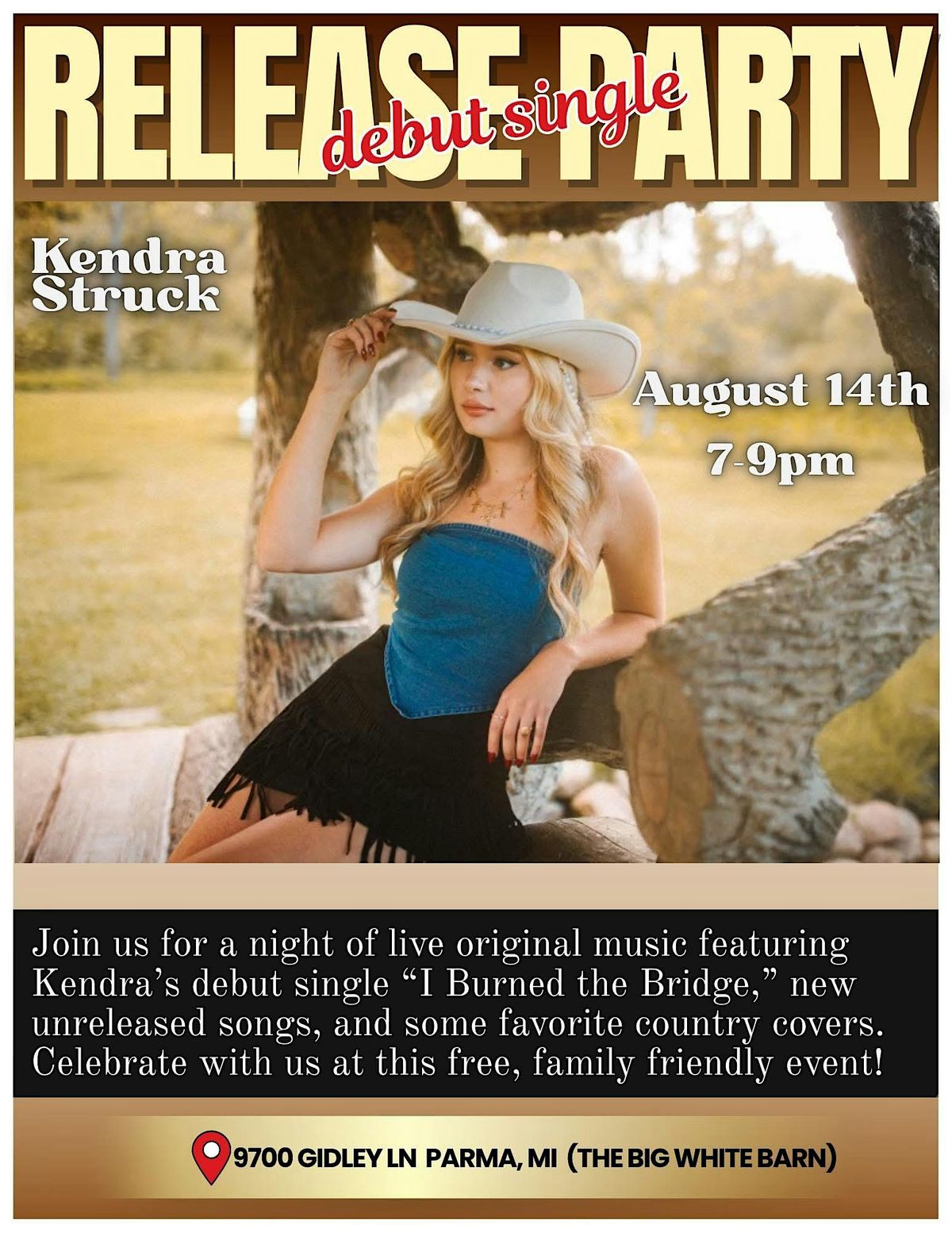 Kendra Struck’s Country Release Party!, 14 August | Event in Parma | AllEvents