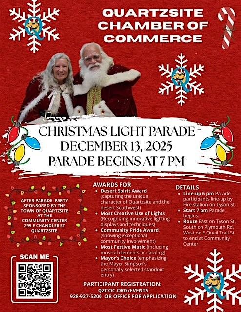 Quartzsite Christmas Light Parade 2025, 13 December | Event in Quartzsite | AllEvents