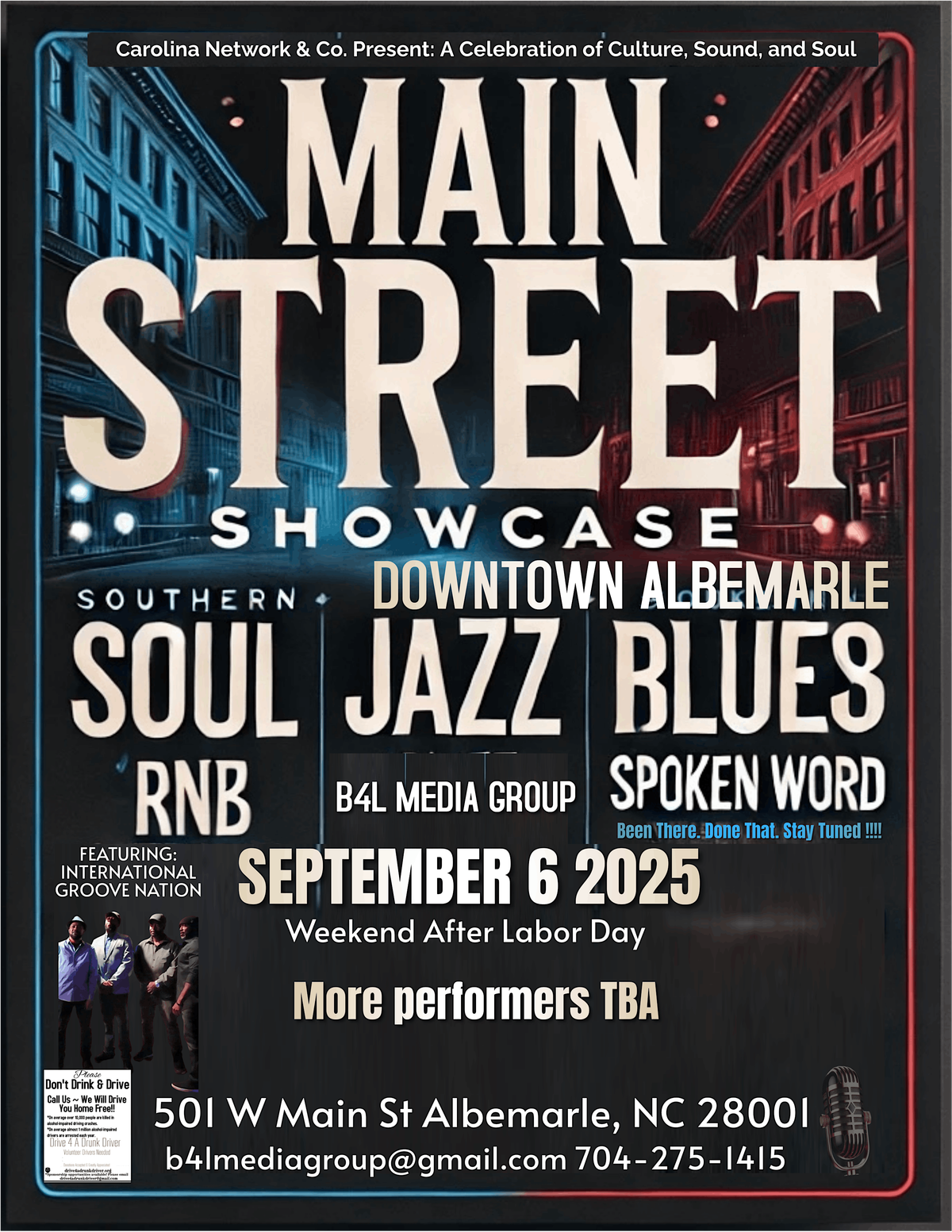 MAIN STREET SHOWCASE, 6 September | Event in Albemarle | AllEvents