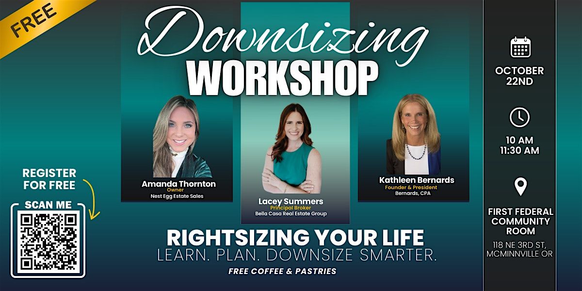 Downsizer Workshop, 22 October | Event in McMinnville | AllEvents