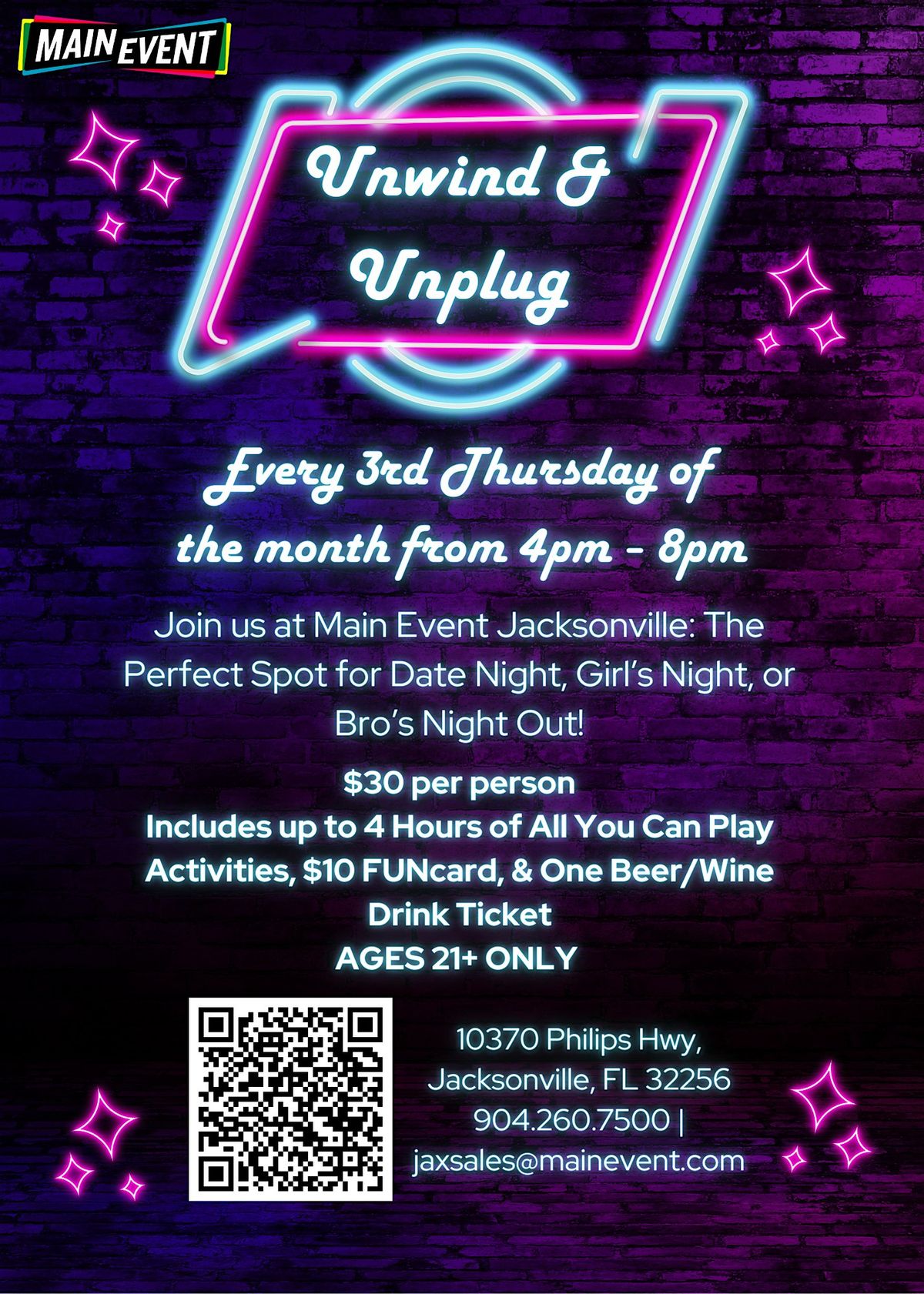 Unwind & Unplug, 17 July | Event in Jacksonville | AllEvents