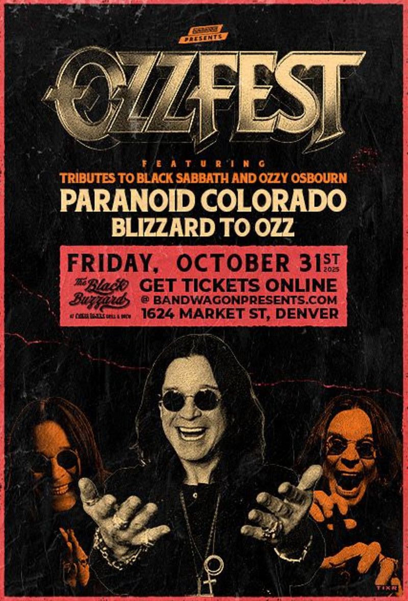 OZZFEST Halloween Party: Tributes to Black Sabbath and Ozzy Osbourne, 31 October | Event in Greeley | AllEvents