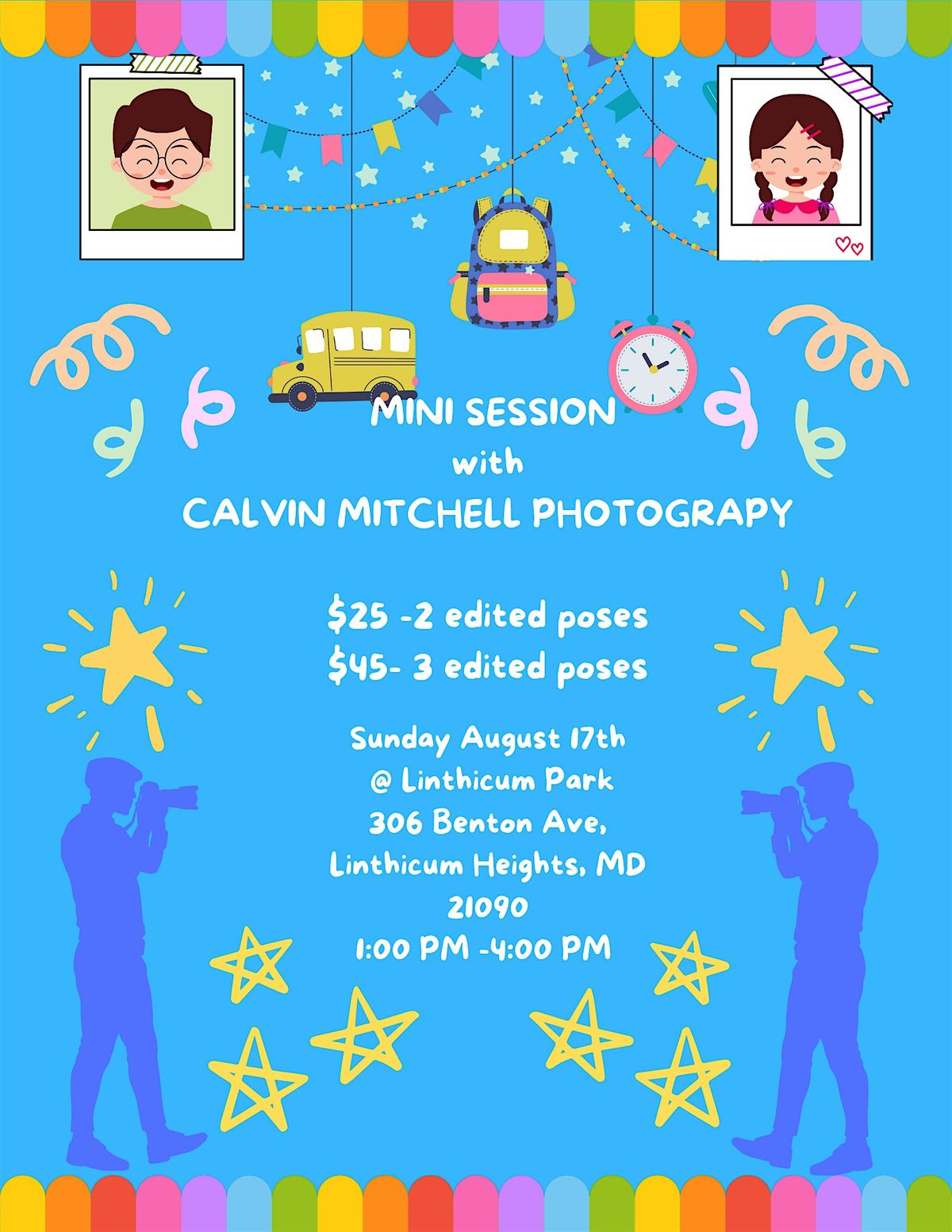 Back to School Mini Session Photoshoot, 17 August | Event in Linthicum Heights | AllEvents