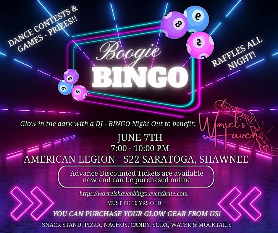 Boogie Bingo - Glow in the Dark with a DJ!, 7 June | Event in Shawnee | AllEvents