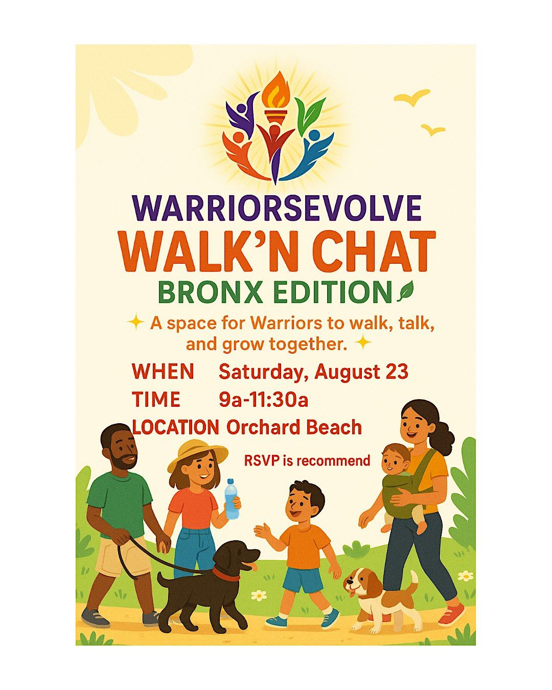 WarriorsEvolve Walk N Chat, 23 August | Event in The Bronx | AllEvents