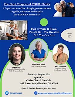 The Next Chapter of YOUR Story - Part 2 Write it Down, Pass It On -, 12 August | Event in Cincinnati | AllEvents