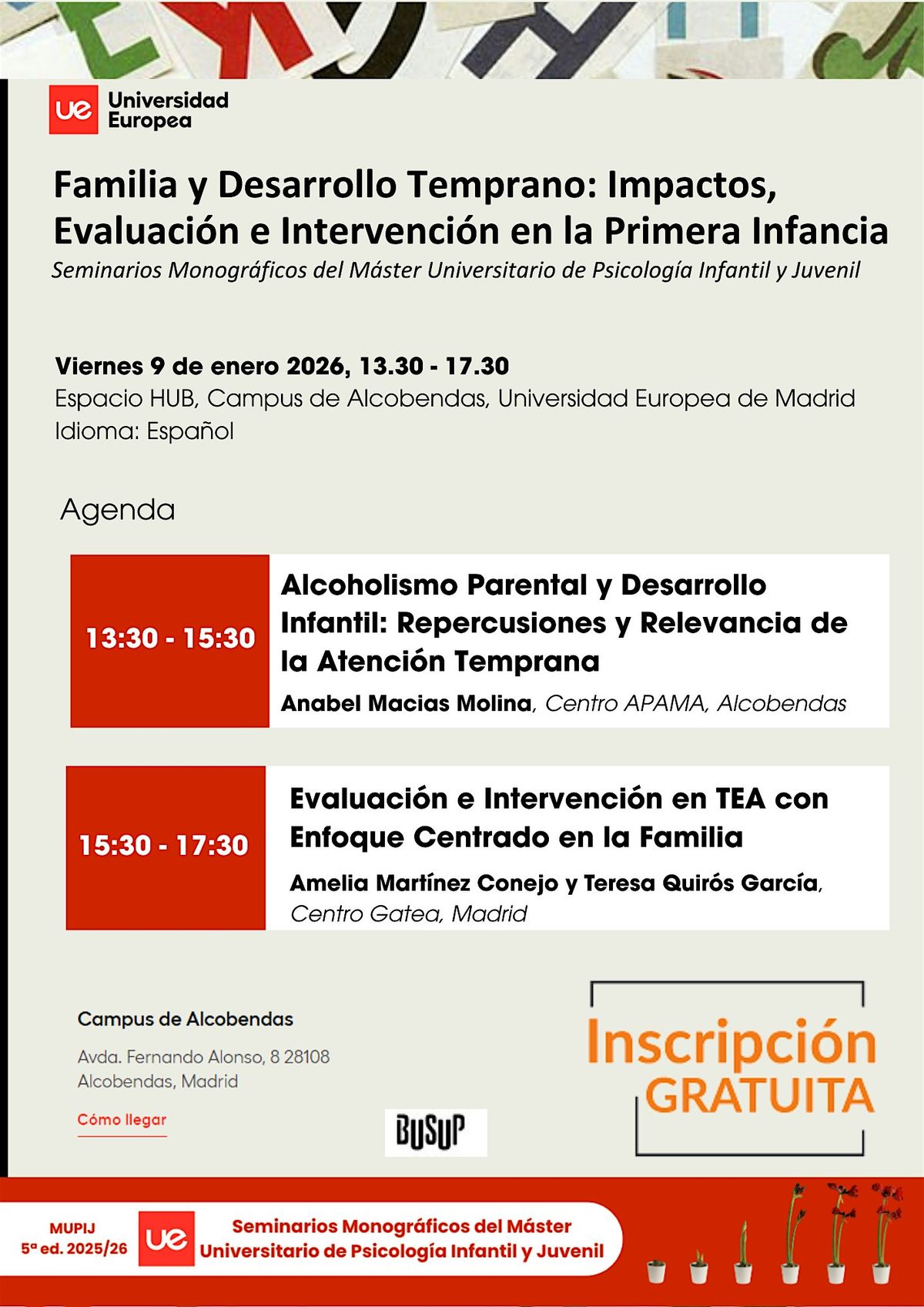 Familia y Desarrollo Temprano: Impactos, Evaluación e Intervención en la Pr, 9 January | Event in Alcobendas