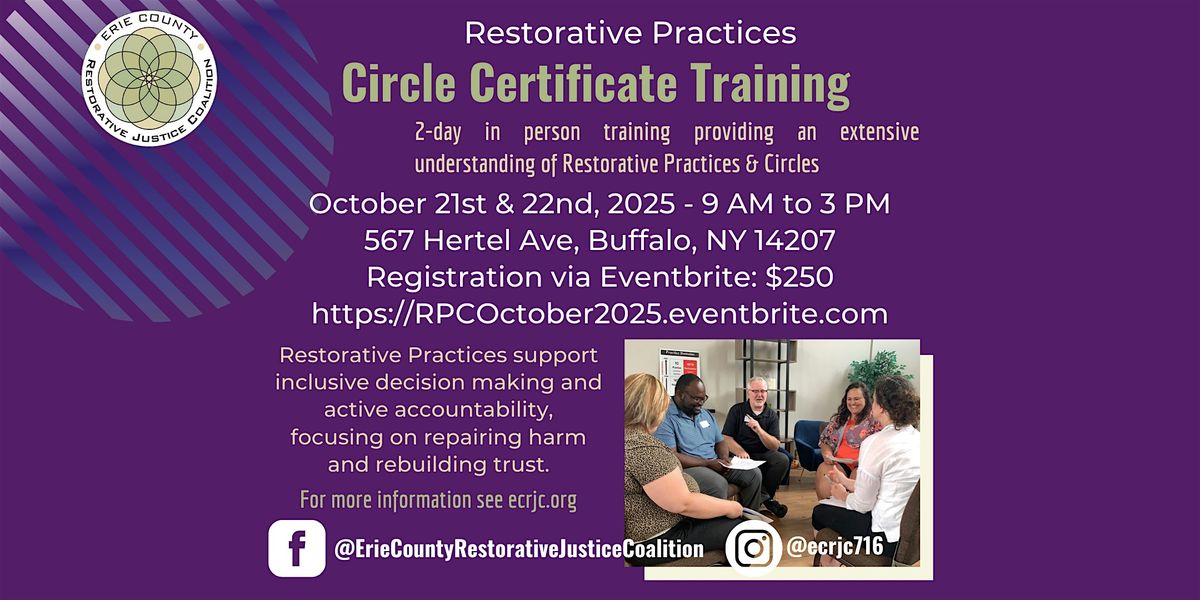 2-Day Restorative Practices Circle Certificate Training, 21 October | Event in Buffalo | AllEvents