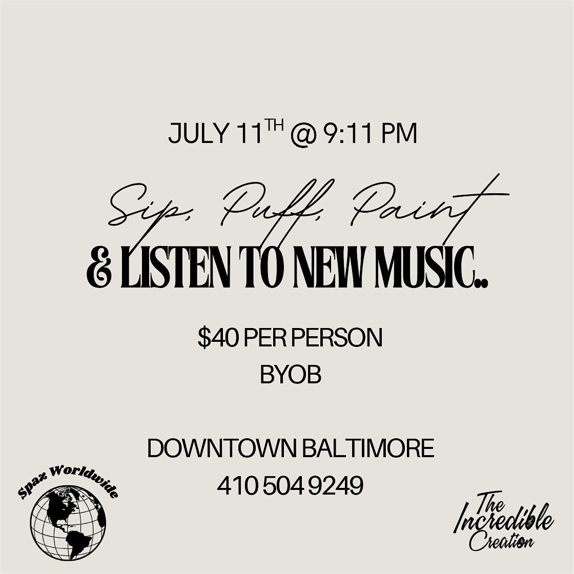 Sip, Puff, Paint & Listen To New Music @ Baltimore's BEST Art Gallery!, 11 July | Event in Baltimore | AllEvents