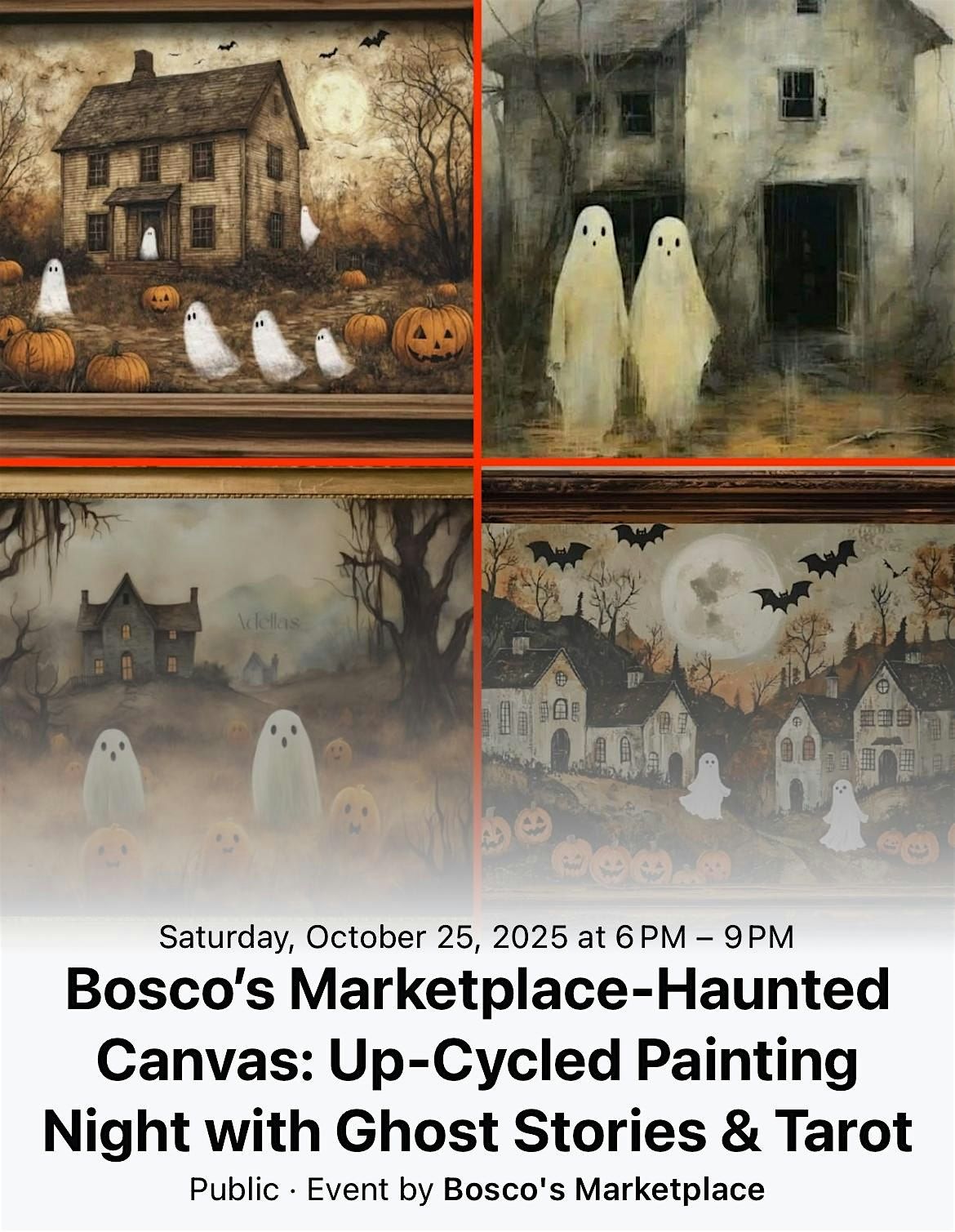 Bosco's Marketplace-Haunted Canvas: Up-Cycled Painting Night & More, 25 October | Event in Tinley Park