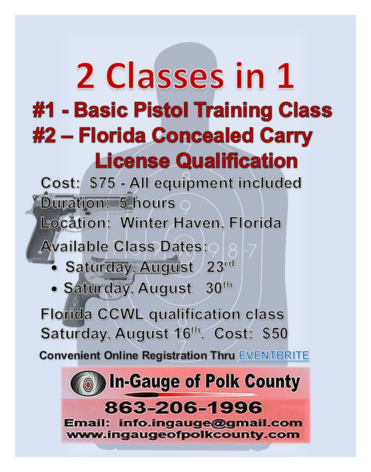 Basic Handgun Training:  A class that trains you to defend your life, 25 October | Event in Winter Haven | AllEvents