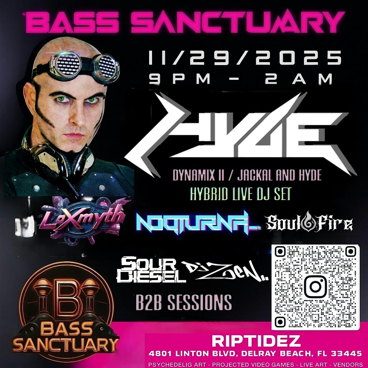 Bass Sanctuary with Hyde from the legendary Jackal and Hyde / Dynamix ii, 29 November | Event in Delray Beach