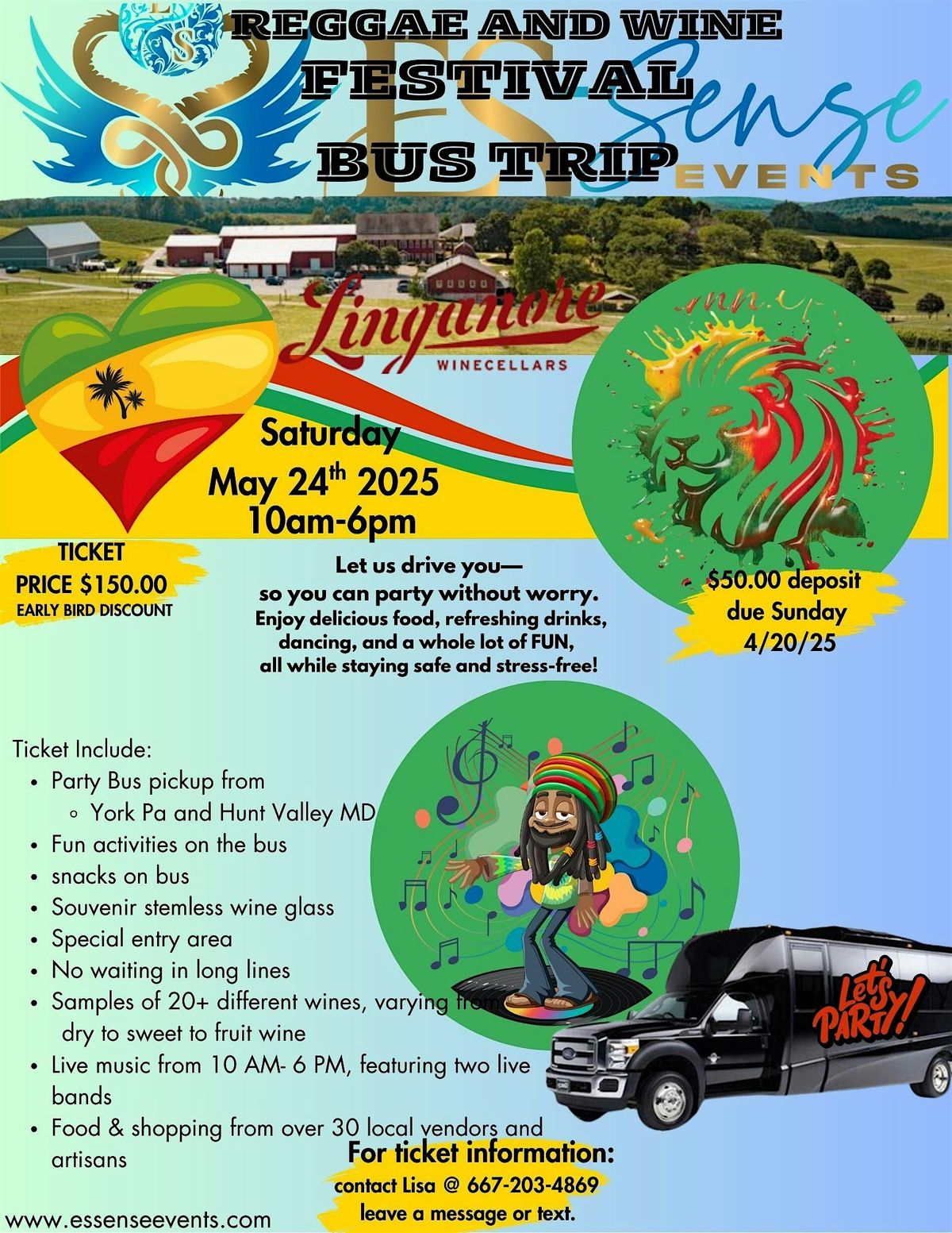 Bus trip Reggae and Wine Festival, 24 May | Event in Mount Airy | AllEvents