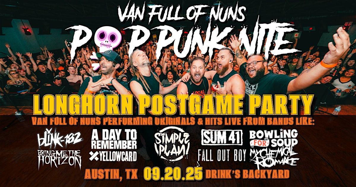 Pop Punk Nite: Postgame Party! By: Van Full of Nuns, 20 September | Event in Austin | AllEvents