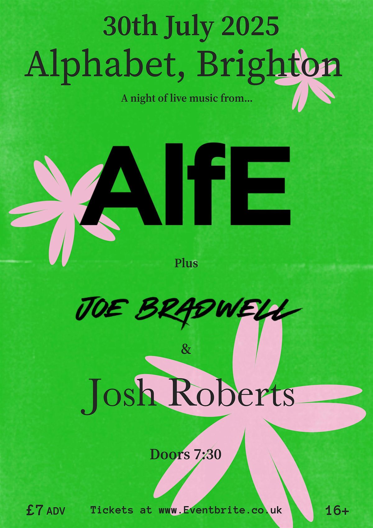 AlfE + Joe Bradwell + Josh Roberts, 30 August | Event in Brighton and Hove | AllEvents