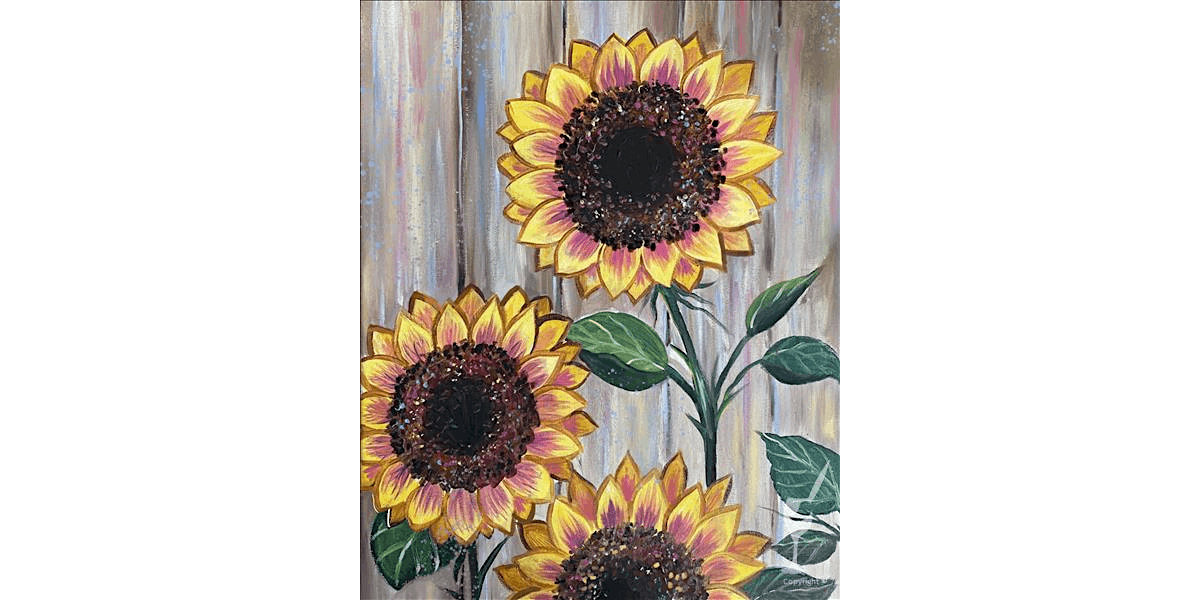Happy Little Sunflowers Bloom Brightly - Paint and Sip in Houston | Classpop!™, 24 August | Event in Houston