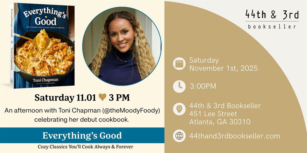 An Evening with Toni Chapman author of Everything's Good, 1 November | Event in Atlanta | AllEvents