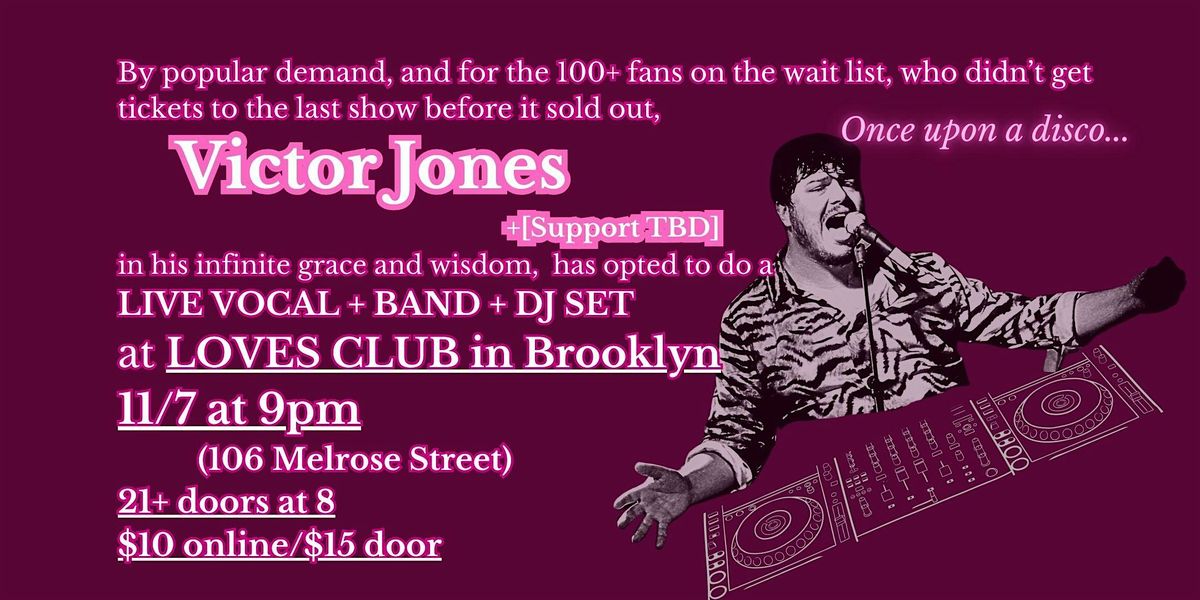 Victor Jones Remix Show, 7 November | Event in Brooklyn | AllEvents