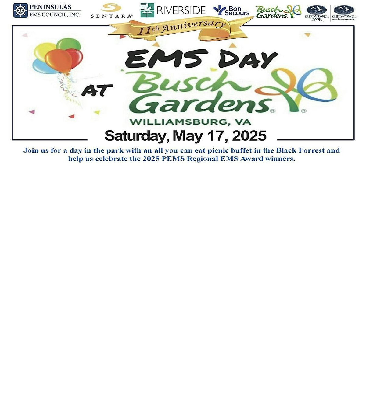2025 EMS Day at Busch Gardens | Event in Williamsburg | AllEvents