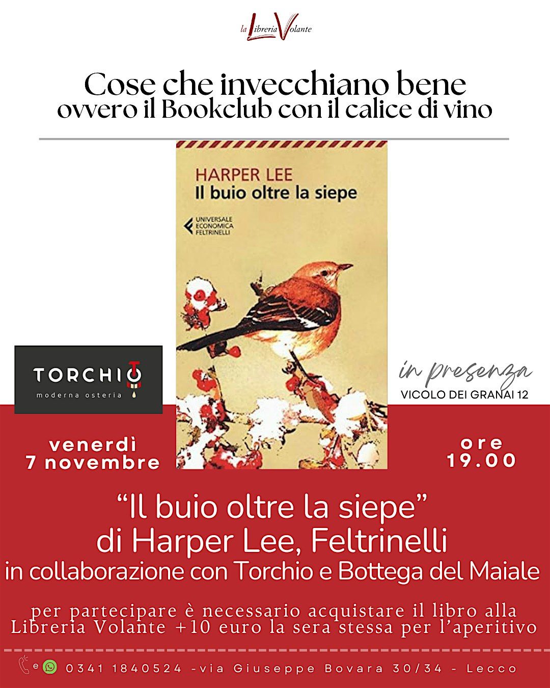 COSE CHE INVECCHIANO BENE ovvero IL BOOKCLUB CON IL CALICE DI VINO, 7 November | Event in Lecco | AllEvents