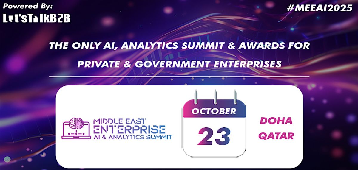 11th Middle East Enterprise AI & Analytics Summit 2025, 23 October | Event in Doha | AllEvents