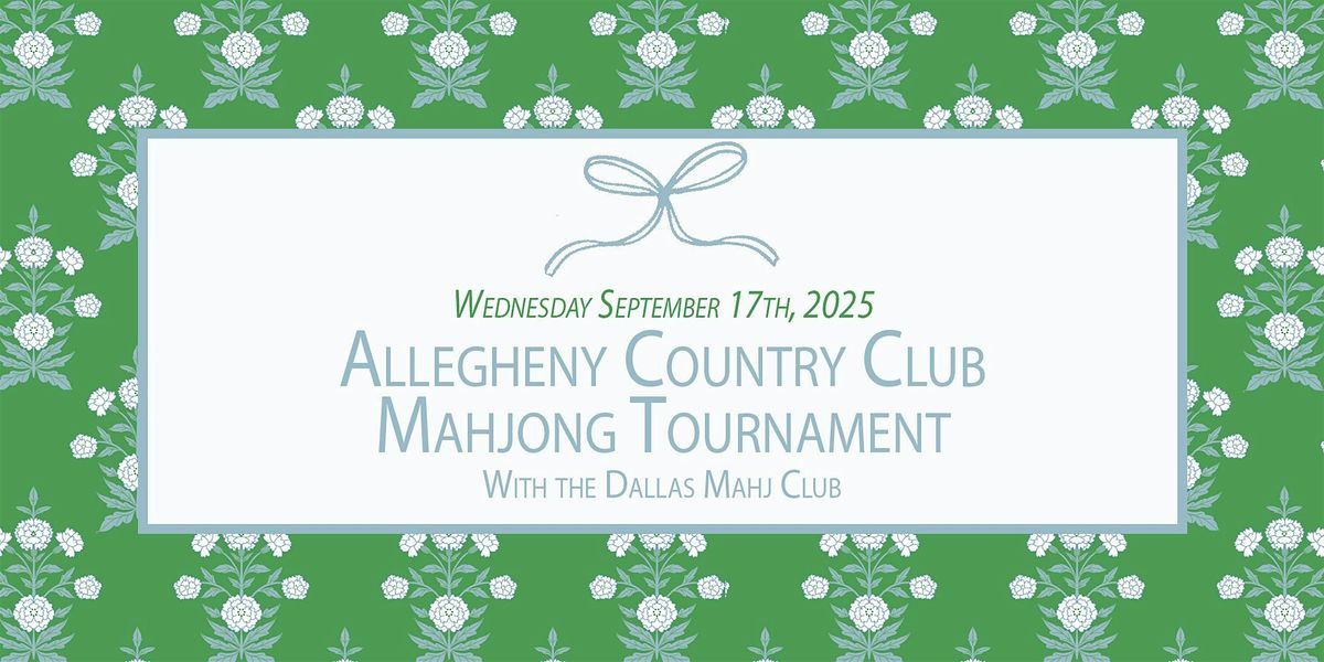 Tournament  Day  with Dallas Mahj Club, 17 September | Event in Sewickley | AllEvents