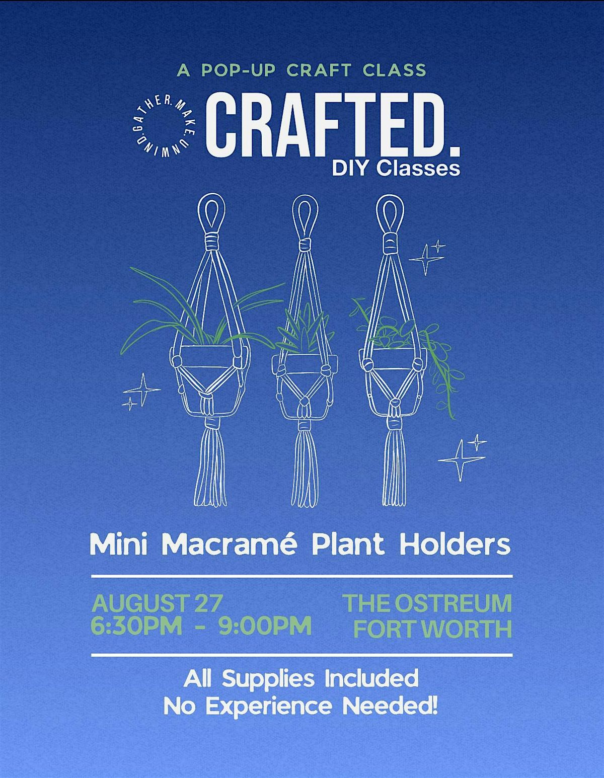 DIY Mini Macramé Plant Hanger  Pop-Up Class, 26 August | Event in Fort Worth | AllEvents