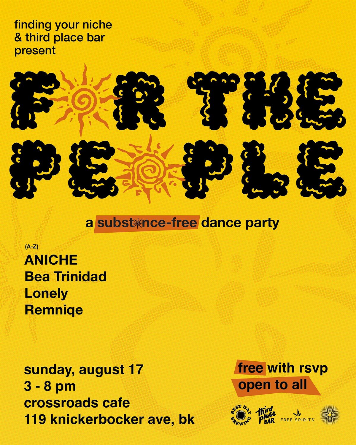 for the people - a substance-free dance party, 17 August | Event in Brooklyn | AllEvents