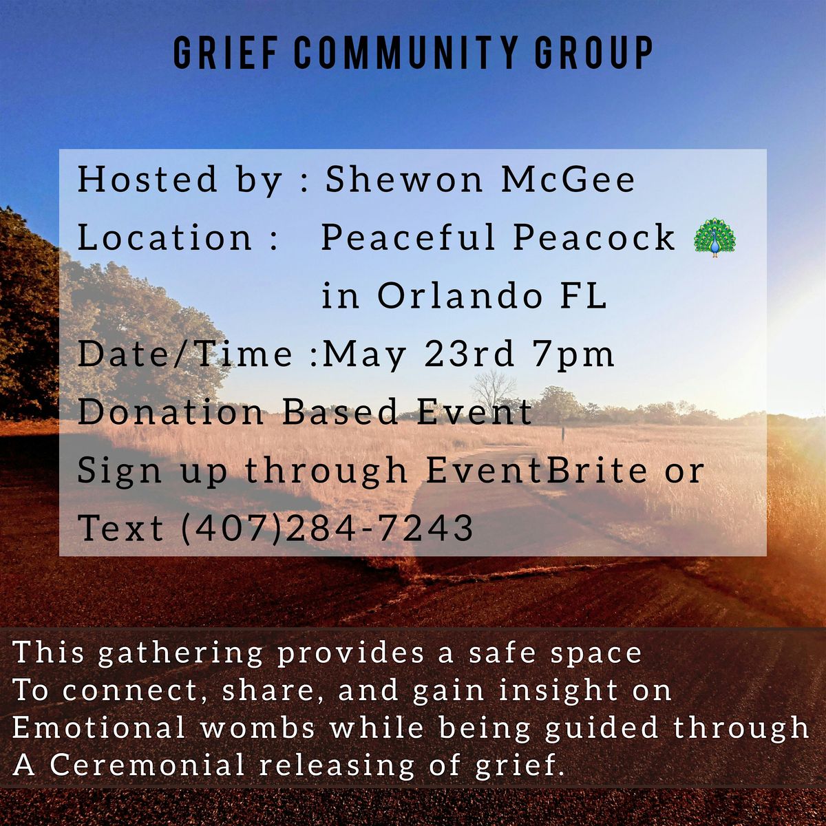 GRIEF COMMUNITY GROUP, 23 May | Event in Orlando | AllEvents