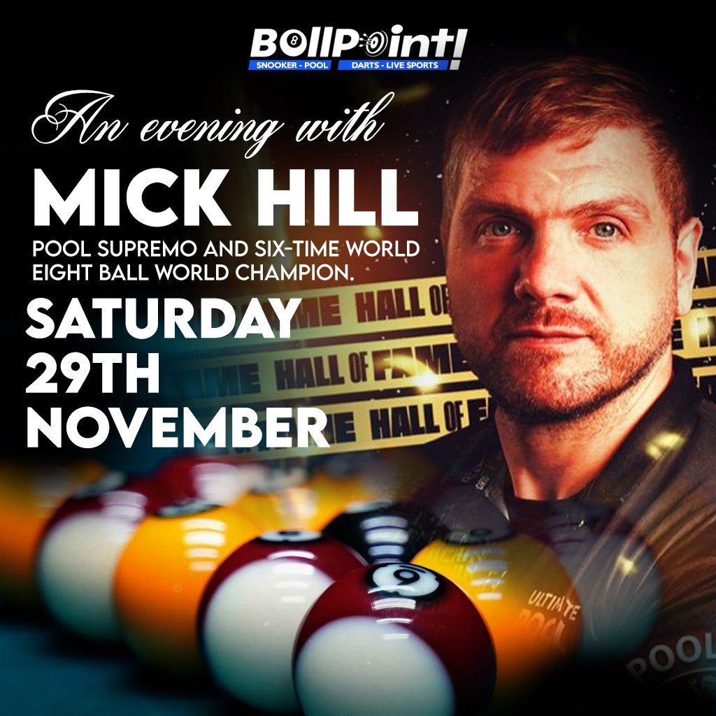 An Evening with Michael "THE MACHINE" Hill Pool Supremo., 29 November | Event in Telford | AllEvents