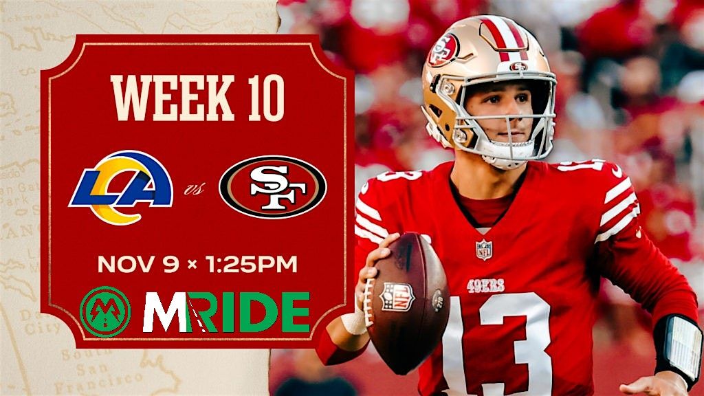 49ers vs LA RAMS BUS R/T FROM NORTH BEACH SF TO LEVI'S STADIUM 11/09/25, 9 November | Event in San Francisco