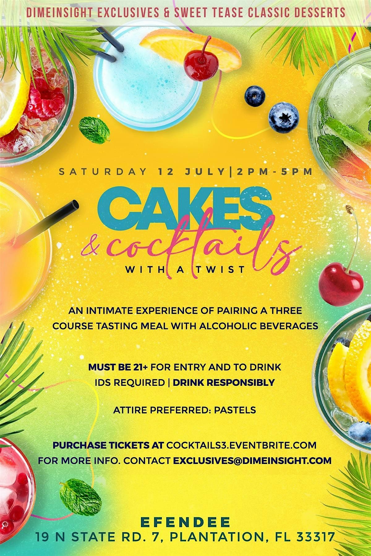 Cakes & Cocktails with a Twist, 12 July | Event in Plantation | AllEvents