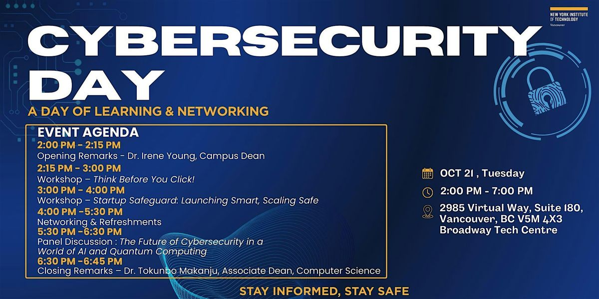 Cybersecurity Day at New York Tech Vancouver, 21 October | Event in Vancouver | AllEvents