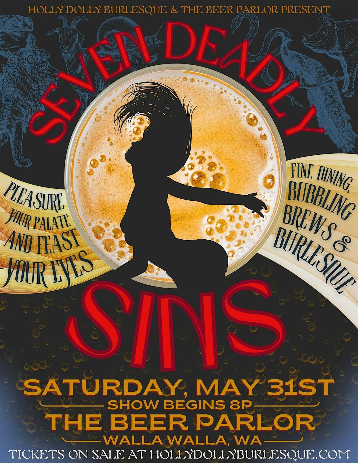 SEVEN DEADLY SINS: Fine Dining, Bubbling Brews & Burlesque!, 31 May | Event in Walla Walla | AllEvents