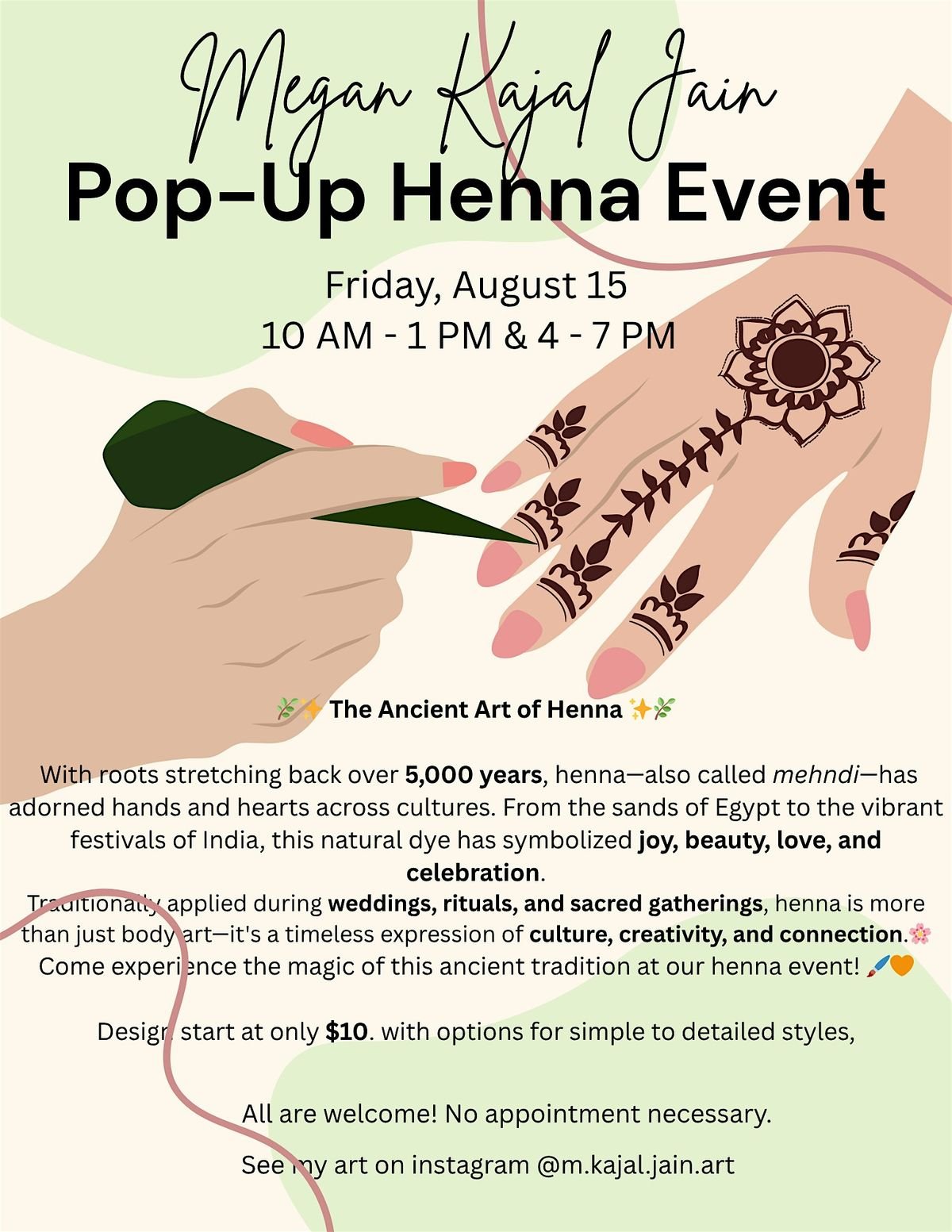 Pop-Up Henna Event | Event in Burlington | AllEvents